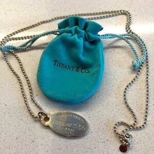 Tiffany & Co Sterling Silver Dog Tag Long Necklace
